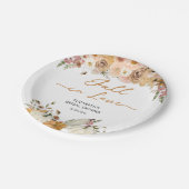 Assiette en papier à l'automne de citrouille rusti (Angle)