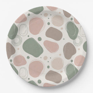 Assiette en papier à motif abstrait scandinave
