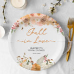 Assiette en papier à motif de citrouille rustique<br><div class="desc">Assiette en papier à motif de citrouille rustique pour la fête de l'automne. Articles assortis disponibles.</div>