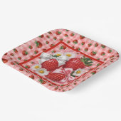 Assiette en papier à motif de fraise (Angulaire)