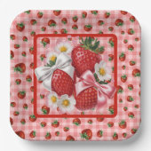 Assiette en papier à motif de fraise (Recto)