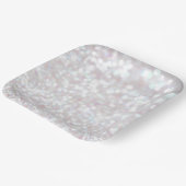 Assiette en papier à paillettes blanches (Angulaire)