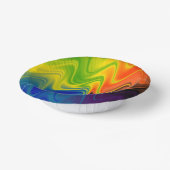 Assiette en papier abstraite multicolore ondulée (Angulaire)