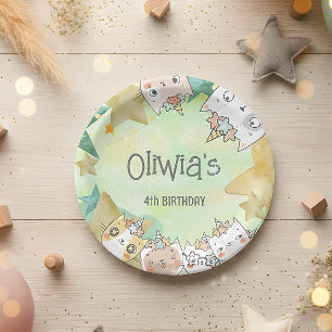 Assiette en papier anniversaire licorne magique