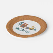 Assiette en Papier Anniversaire Premier "Wild One" (Angle)