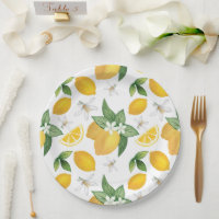 Assiette en papier au citron d'Amalfi