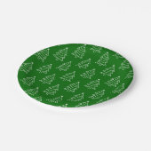 Assiette en papier avec fond vert foncé et arbre d (Angle)