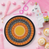 Assiette en papier avec impression de Kente Mudclo (Fête)