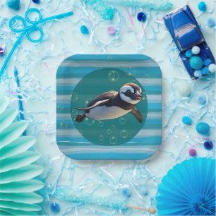 Assiette en papier Baby Penguin Platter