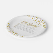 Assiette en papier Baby Shower (Angle)