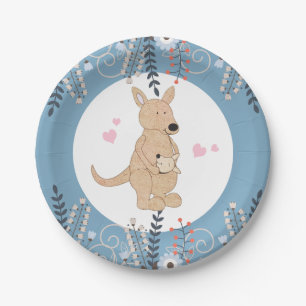 Assiette en papier Baby Shower Boho Kangourou
