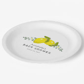 Assiette en papier Baby Shower Fleur de Citron Bla (Angle)