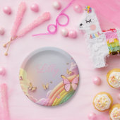 Assiette en papier bébé fille papillon mignon (Fête)