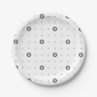 Assiette en papier Bitcoin à pois (petite)