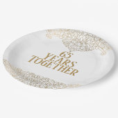 Assiette en papier blanc avec dentelle dorée pour  (Angle)