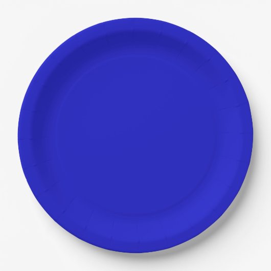 Assiette en papier bleu cobalt (Devant)