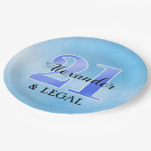 assiette en papier bleue 21 ans révolus (Angle)