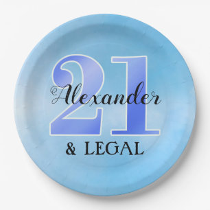 assiette en papier bleue 21 ans révolus