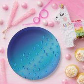 Assiette en papier bleue papillons enchantés (Fête)