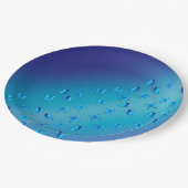 Assiette en papier bleue papillons enchantés (Angle)