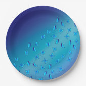 Assiette en papier bleue papillons enchantés (Devant)