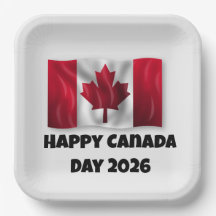 Assiette en papier Bonne Fête du Canada