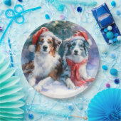 Assiette en papier Border Collie Noël (Fête)