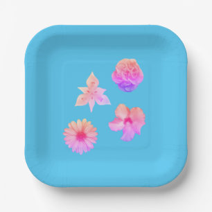 Assiette en papier Bouquet Pastel