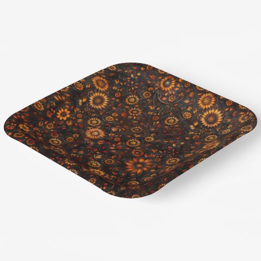 Assiette en papier Bronzage Automne Vignes (Angulaire)