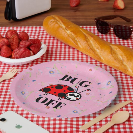 Assiette en papier Bug Off (Pique-nique)