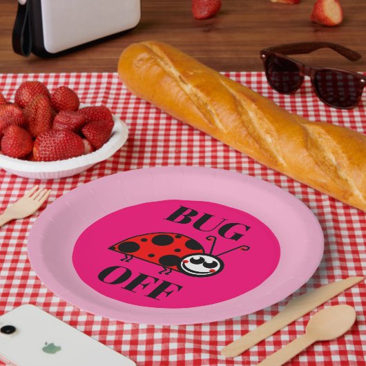 Assiette en papier Bug Off (Pique-nique)