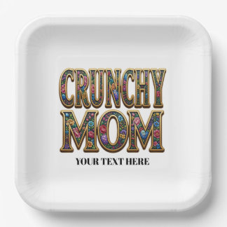 Assiette en papier carrée de 9" avec typographie f