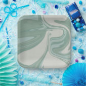 Assiette en papier carrée fantaisiste pour Baby Sh (Fête)