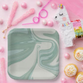 Assiette en papier carrée fantaisiste pour Baby Sh (Fête)