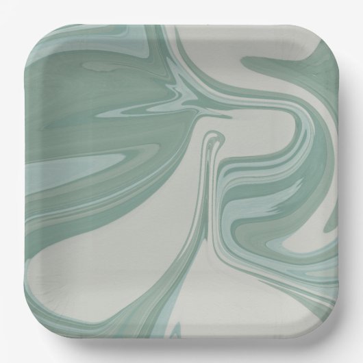 Assiette en papier carrée fantaisiste pour Baby Sh (Recto)