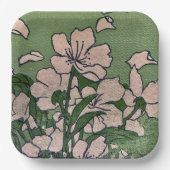 Assiette en papier Cascade Fleur Rose (Recto)