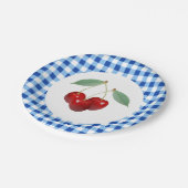 Assiette en papier Cerises Rétro (Angle)