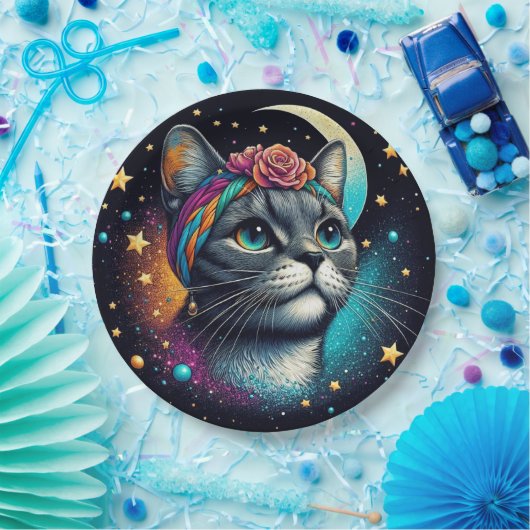 Assiette en papier chat ! (Fête)