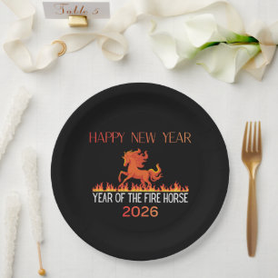 Assiette en papier Cheval de Feu