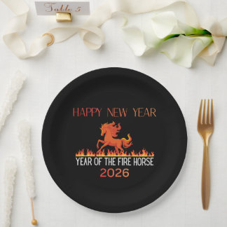 Assiette en papier Cheval de Feu