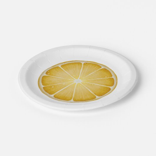 Assiette en papier citron (Angle)