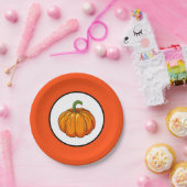 Assiette en papier citrouille (Fête)