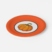 Assiette en papier citrouille (Angle)