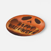 Assiette en papier citrouille Jack o'lantern Hallo (Angle)