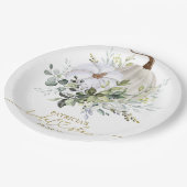 Assiette en papier Citrouille Verte Fête de Mariag (Angle)