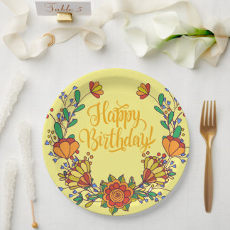 Assiette en papier colorée pour anniversaire