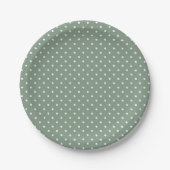 Assiette en papier confettis Olive Sage (Devant)