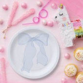 Assiette en papier Coquette à ruban bleu (Fête)
