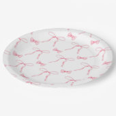 Assiette en papier Coquette Anniversaire Ruban Ros (Angle)