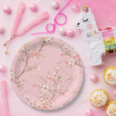 Assiette en papier Coquette rose pour anniversaire (Fête)